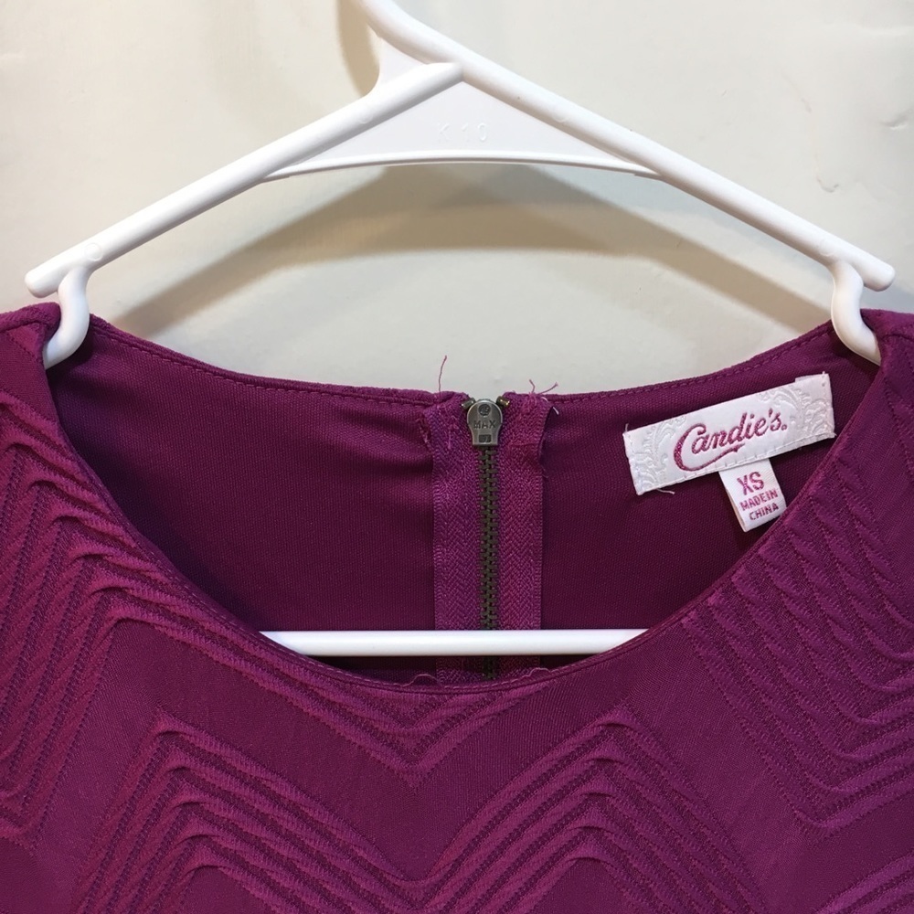 Candies Purple Textured Patterned Dress - Picture 4 of 6
